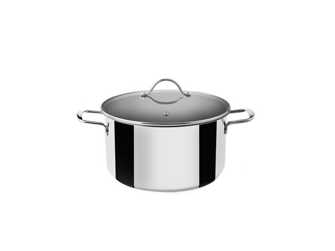Olla Inox Inducción Con Tapa De Cristal 22cm