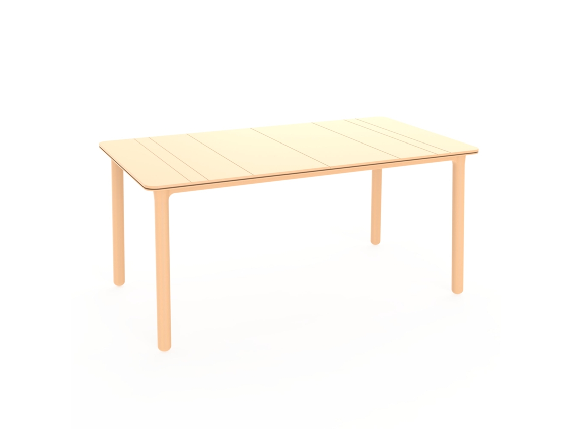 Mesa Rectangular Reciclada Exterior 160x90 Amarillo Fuego Noa Garbar