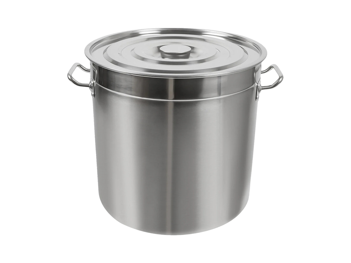 Cubo grande de acero inoxidable, versátil para la cocina, con múltiples opciones de capacidad, plateado, 35 l