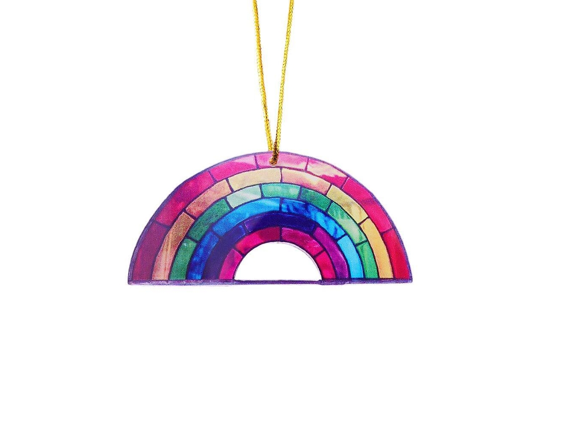 Atrapasol de vitral arcoíris, estilo boho primaveral