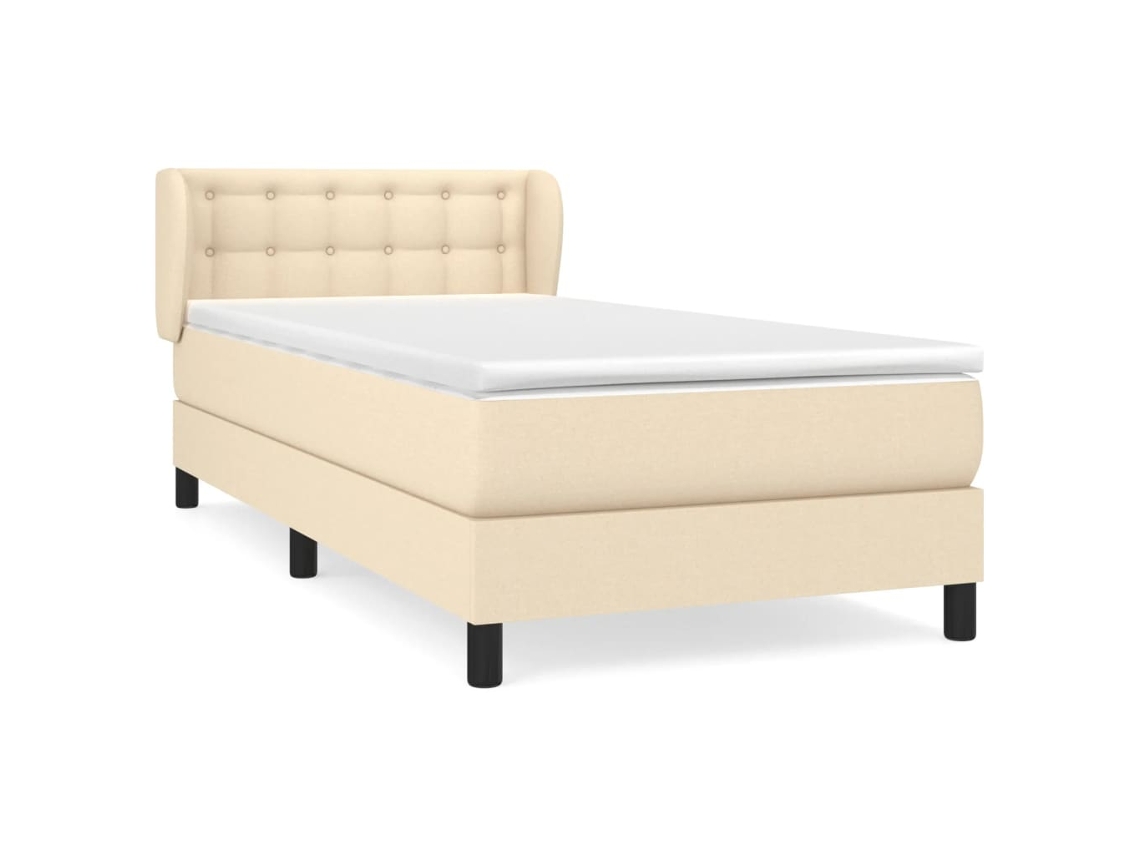 Maison Exclusive - Cama Box Spring Con Colchón Tela Color Crema 80x200 Cm