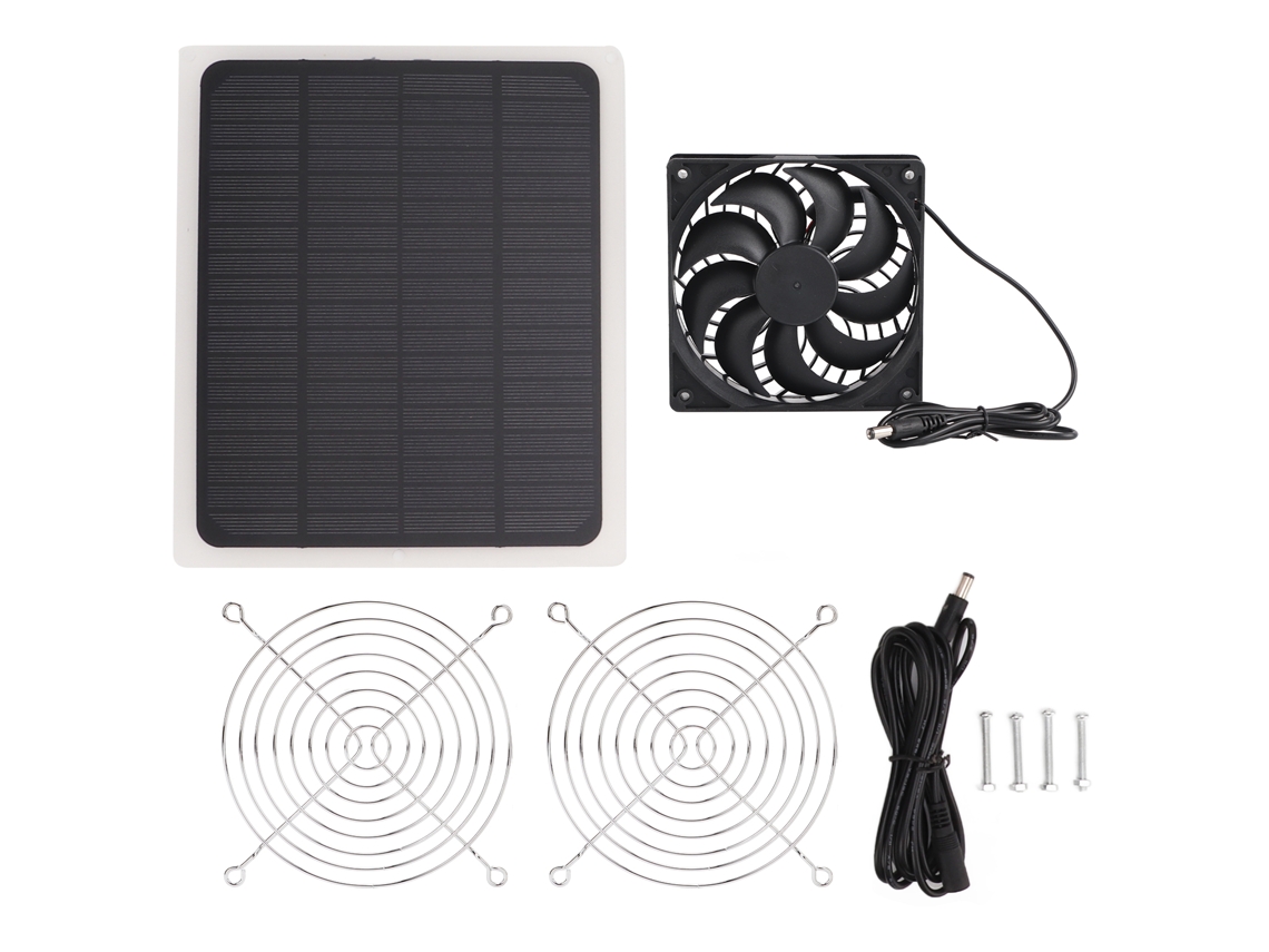 Kit de ventilador solar de 10 W resistente al agua para el hogar y el invernadero | Sin marca