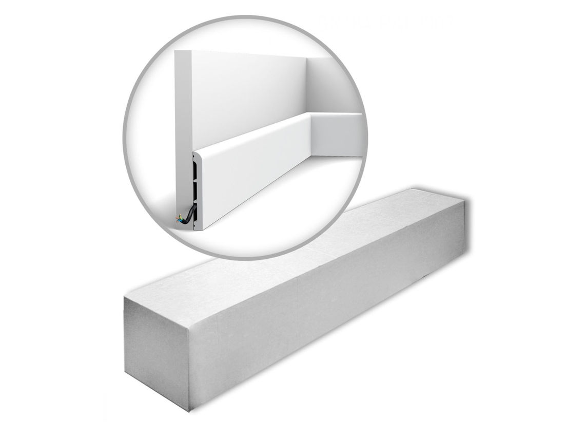 Rodapiés ORAC Decor Axxent Sx184-Ral9003-Box Rodapiés 20 Piezas