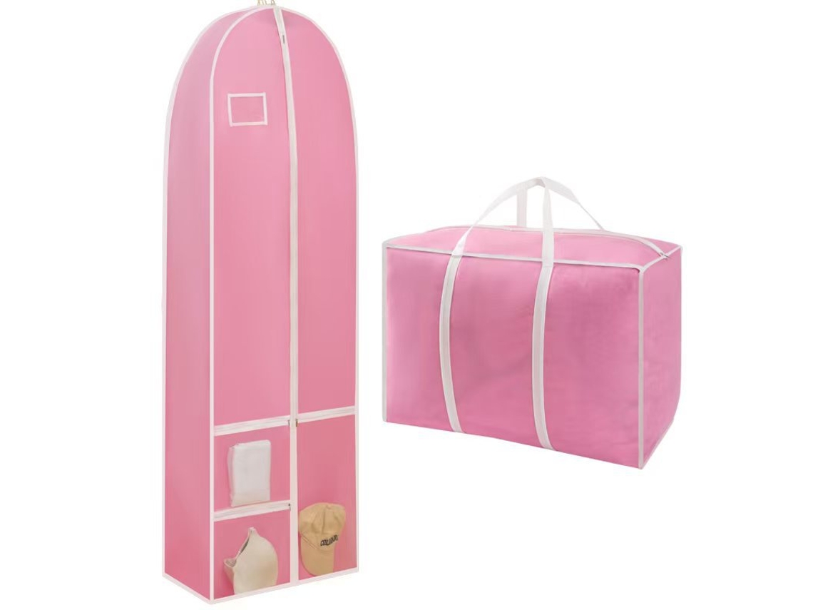 Fundas para vestidos de novia, a prueba de polvo y humedad, color rosa (180 x 60 x 40 cm) Gertiz