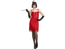 Disfraz de Mujer DISFRAZZES Charleston Con Flecos Rojo (Talla: M/L)