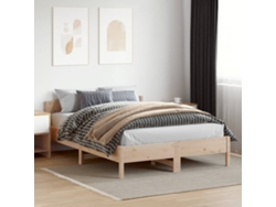 Estructura De Cama Sin Colchón Madera De Pino Blanco 150x200 Cm