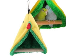 Percha Colgante Para Aves Con Tienda De Plush Cama Hamaca Triangular Para Jaula