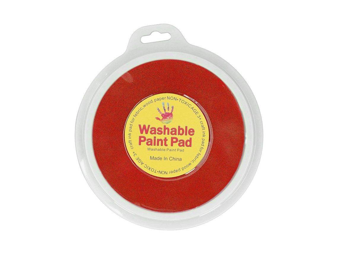 Ats-tinta Lavable Red Para Sellos Y Huellas Infantiles, Redondo Para Manualidades Scrapbooking Madera Tela