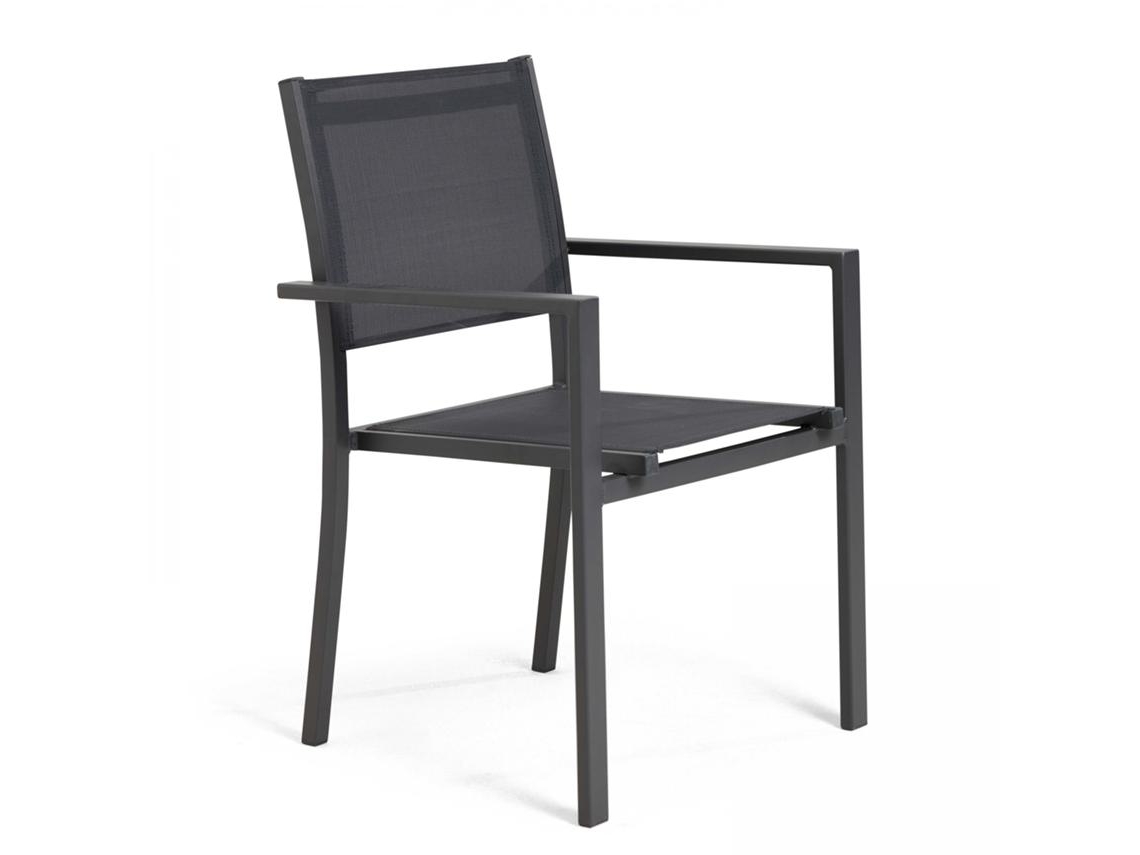 Silla de jardín en aluminio y textilene con brazos