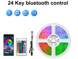 25m 300led Tira De Luz Usb Bluetooth Rgb 5v Led Retroiluminación Flexible Tira De Luz Infrarrojo 24 Teclas Control Remoto Gusshious