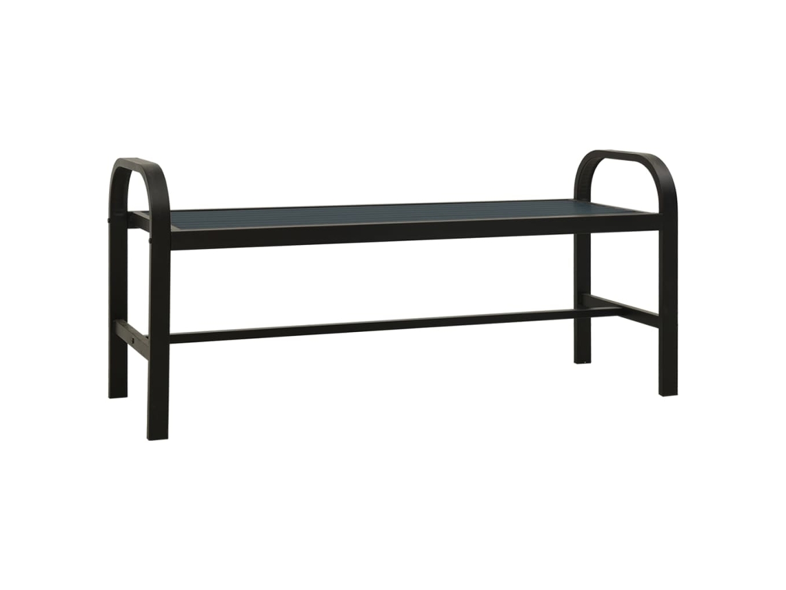 Banco de jardín VIDAXL Negro Acero (110x59x76.5 cm)