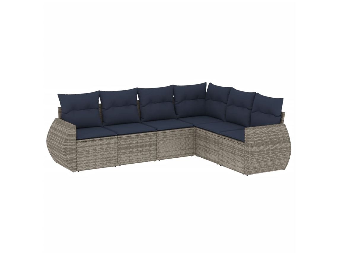 Maison Exclusive - Conjunto De Sofá De Jardín De 6 Piezas Con Cojines, Poliratán Gris