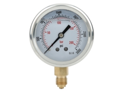 Manómetro Radial De Acero Inoxidable De 0 A 200 Bar, Rosca 1/4 Bsp, Para Mediciones Residenciales E Industriales.