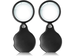 MEOIRUERY 2uds 8x Lupa de Bolsillo Pequeña Premium Plegable con Funda de Cuero Giratoria, Ideal para Lectura, Ciencia, Joyería, Aficiones, Libros, 1,96 pulgadas