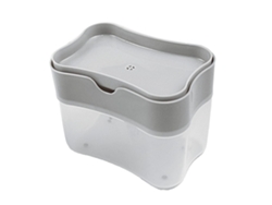 Dispensador De Jabón De Plástico A Presión Para Fregadero De Cocina - Económico Y Duradero - Gris