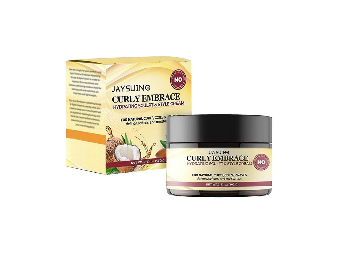 Jaysuing Moisturizing Styling Cream Fluffy Curly Hair Shaping Moisture Replenishment Moisturizing Gloss Repair Hair Frizz
