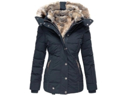 Chaqueta De Plumas De Invierno Para Mujer, Ajustable, Cálida, Informal, De Manga Larga, Con Cremallera Y Bolsillos De Pelo.