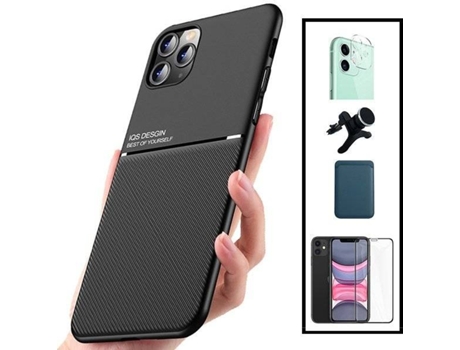 Carcasa + Protector + Soporte + Magnetic Wallet iphone 13 Mini PHONECARE Magnetic Lux Negro 89084