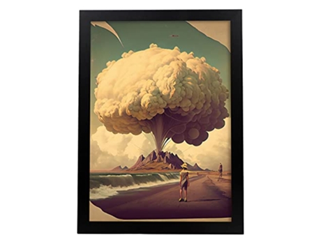 NACNIC Poster Nube Hongo En Estilo Surrealismo Cinematográfico Ilustraciones Y Grabados De Historieta Abstracta Y Artística A3 Marcos Negros