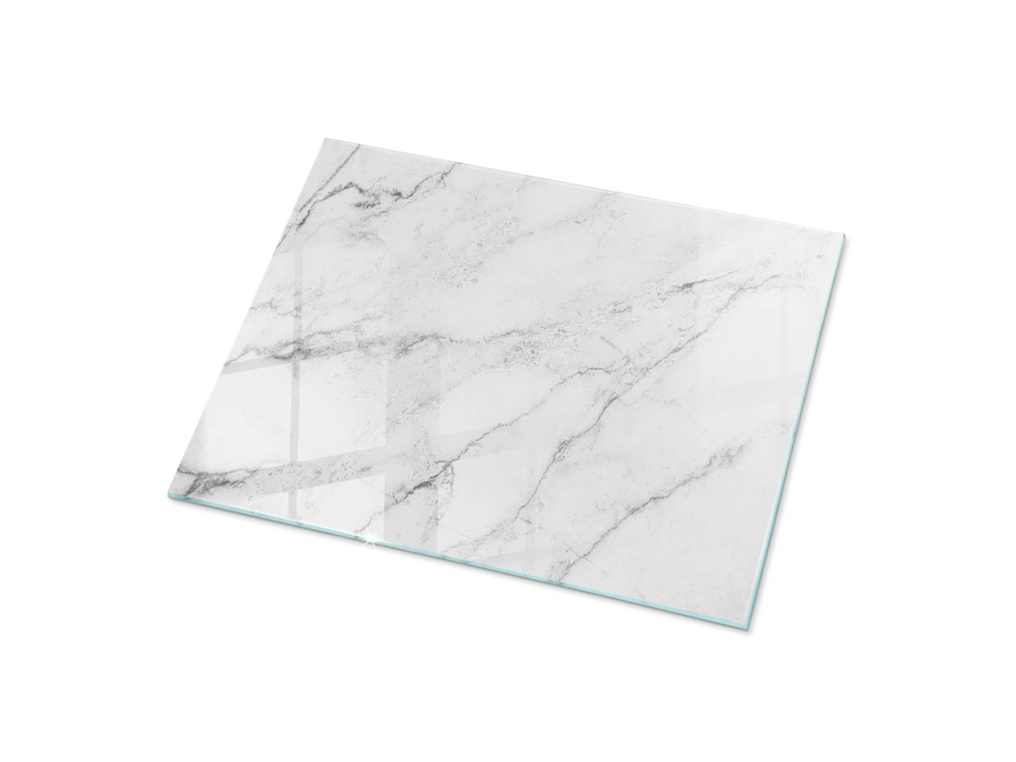 Tapa De Mesa Rectangular Espelharte (80x60 Cm - Patrón De Superficie De Mármol - Blanco)