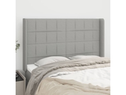 Cabecero Con Orejas De Tela Gris Claro 147x16x118/128 Cm