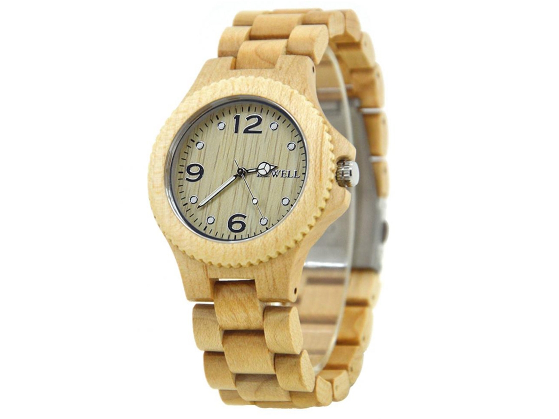 Reloj De Sandalo Con Dial Redondo Movimiento De Cuarzo Analógico Pulsera Maple