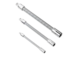 3pcs Cabos de Extensão Flexíveis de Soquete 1/4 3/8 1/2 Aço Cromado Conjunto | S/MARCA