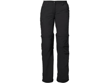 Pantalones para Mujer VAUDE Farley Zip Off Iv Regular Negro para Montaña (46)