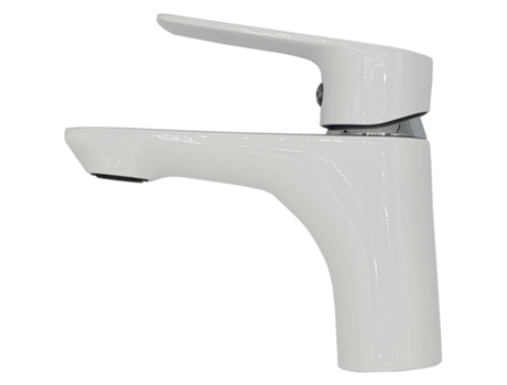 Grifo de Lavabo INVENA Mezclador Elegante de Pie para Baño En Blanco/Cromo