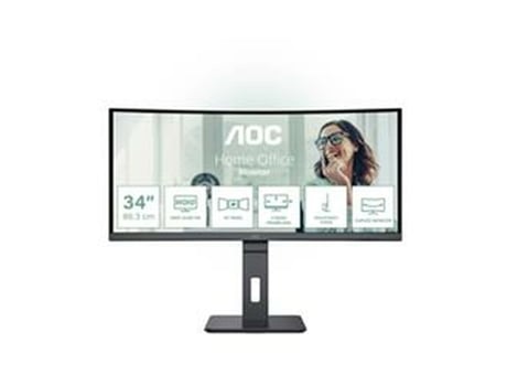 Monitor AOC CU34P3CV (Negro - LED - VA - Flicker free - 34" - UltraWide Quad HD - Wide Quad HD - 4 ms)
