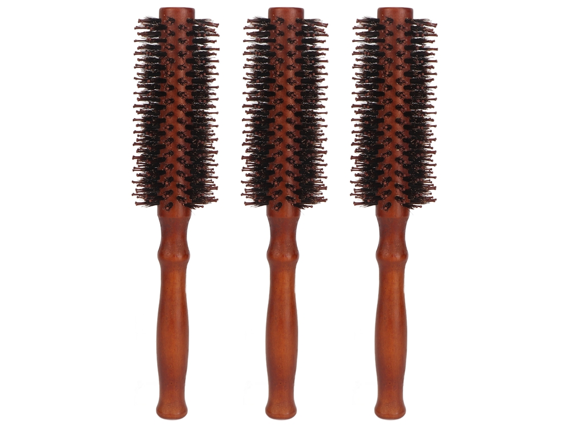 3pcs Cepillo Redondo De Nylon Antiestático Resistente Al Calor Para Peinados De Franja En Salón Y Hogar