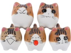 5 Macetas De Cerámica Con Forma De Gato Para Suculentas Con Orificio