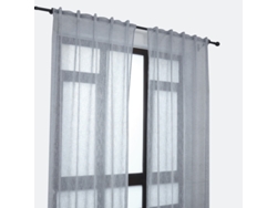 Cortina de lino con trabillas ocultas 140 x 260 cm Gris oscuro - Individual