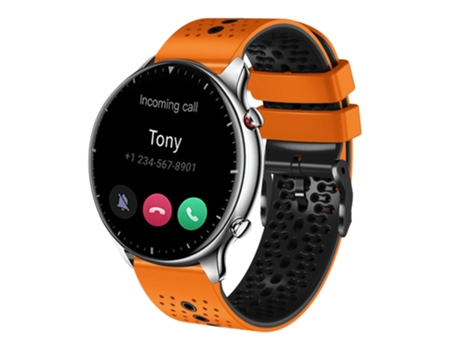Correa de reloj inteligente de silicona bicolor perforada de 22 mm para Amazfit GTR 2 (naranja + negro)