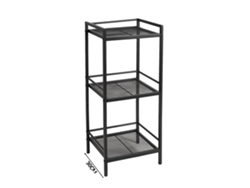 Estantería de almacenamiento para baño, organización multifuncional, construcción de metal resistente, 3 niveles, color negro.