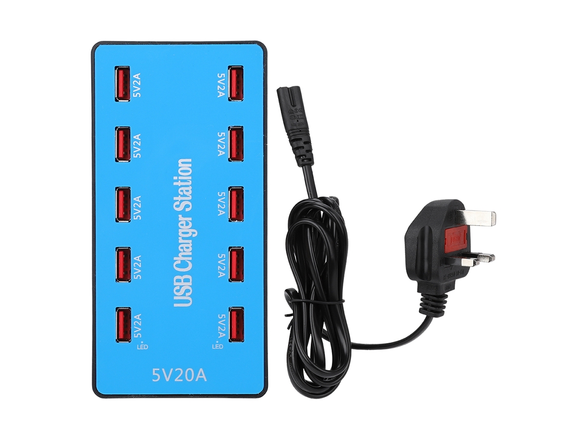 Concentrador Usb De 10 Puertos De Carga Rápida Estación De Carga Usb Multipuerto 20a/5v Adaptador