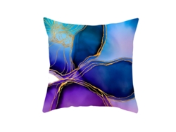 Serie Arte a Tinta Funda Decorativa de Almohada Azul