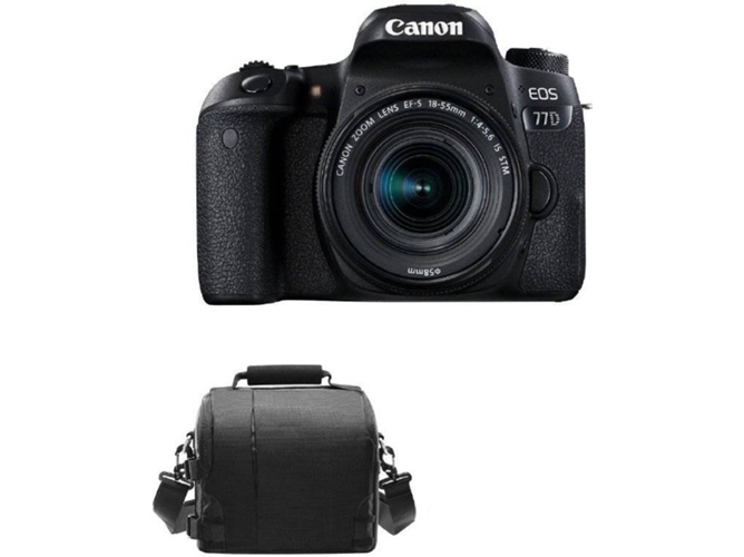 Kit Cámara Réflex CANON EOS 77D EF-S 18-55mm F4-5.6 IS STM + Funda