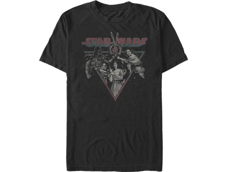 Camiseta Unisexo DEEPSTONE Retro Lightsaber Duel Star Wars Negro (XXL)