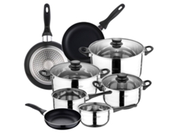 Set de 3 sartenes aluminioBatería de cocina 8pzs acero inoxidable
