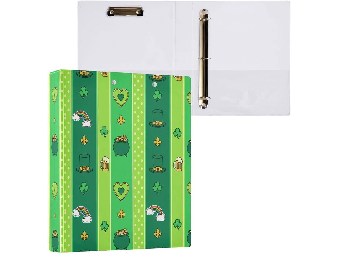 Besportble Carpeta De San Patricio Y Anillas Redondo Con Portapapeles Oficina 27,9 X 21,6 Cm 31,5 27 6