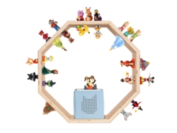 Estantería de pared magnética Todeco para Toniebox y Tonies, hasta 60-70 figuras Tonie, Tonie Regal Girl y Boy, octágono
