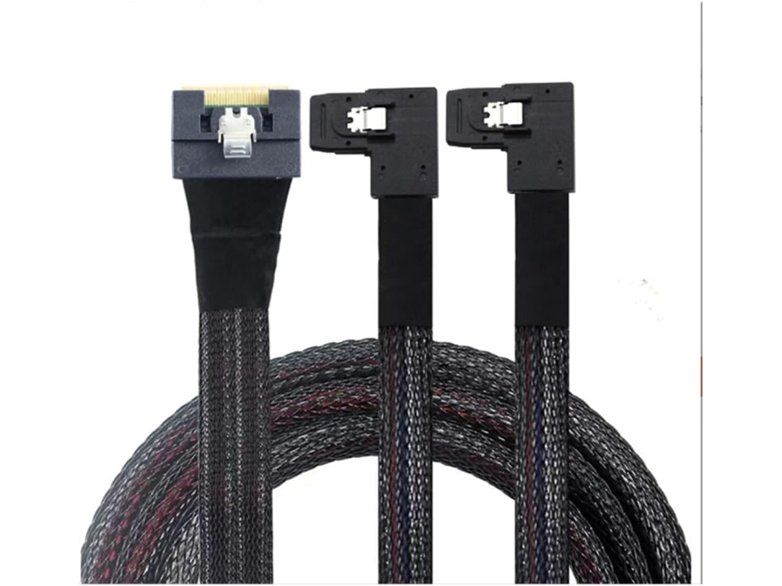 Cable Interno Sff-8087 Curvo Izquierdo Pci-e Gen 4 Slim Sas 8654 8i A 2 Xsas X- Para Servidor
