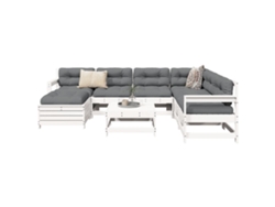 Pcs Conjunto Sofás De Jardim Pinho Maciço Branco Dkd Home Decor