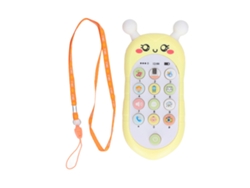 Teléfono para bebé abeja Bjww-Toy, multifuncional, con música para dormir y para la educación temprana, amarillo con cable.