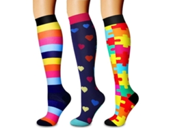 Calcetines De Compresión Digitallab, Paquete De 3, Talla L/xl, Para Hombres Y Mujeres, Soporte Circulatorio Para Actividades Físicas