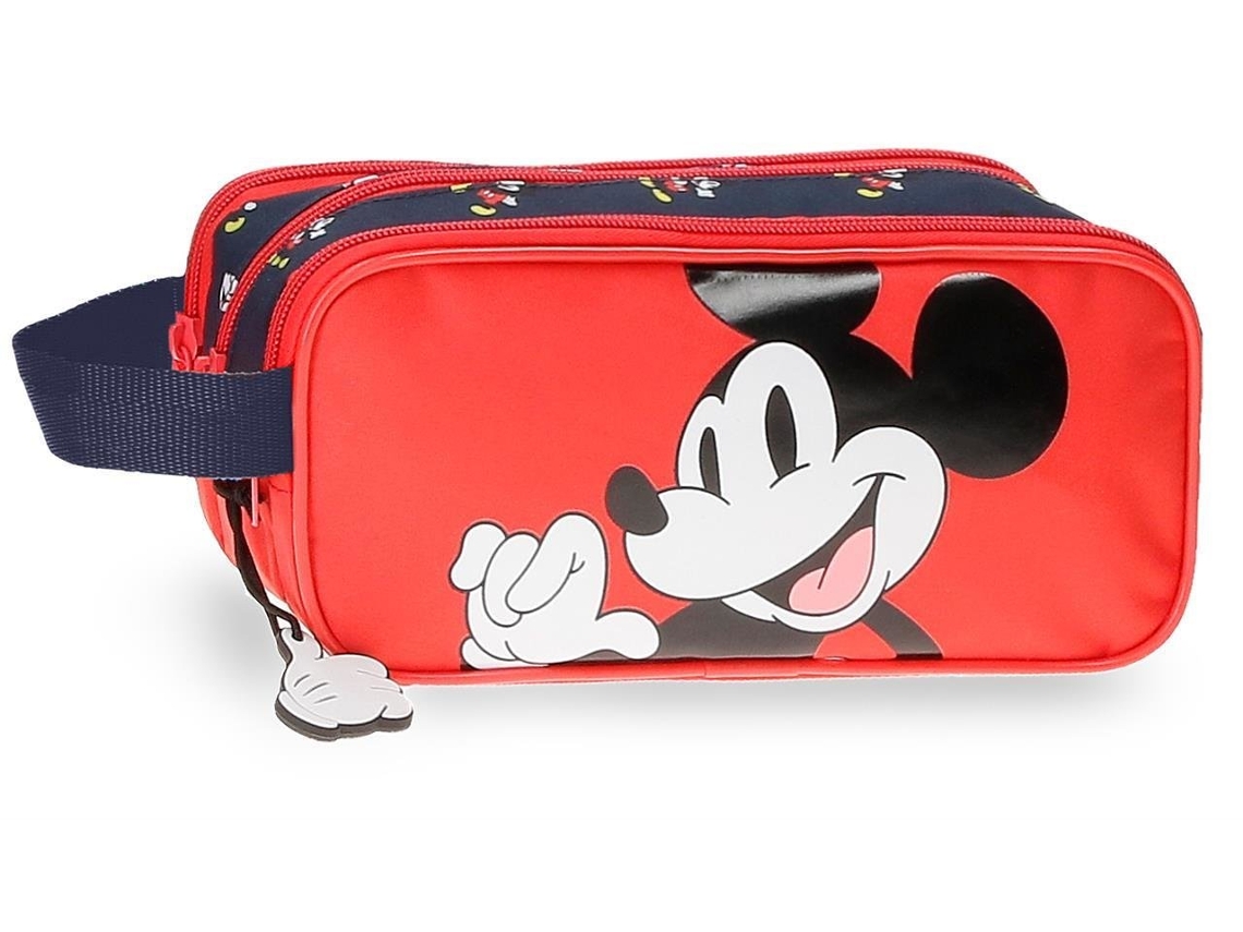 Disney Estuche Escolar Mickey Mouse Fashion Microfibra Rojo