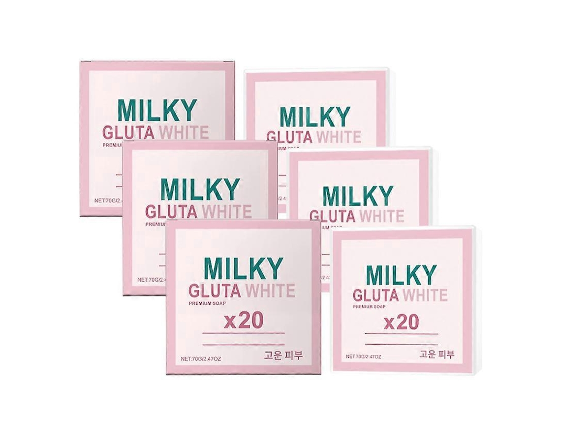 Sabonete Gluta Branco 70g, Sabonete Clareador De Leite Gluta, Limpeza Profunda E Exfoliação Para Rosto E Corpo