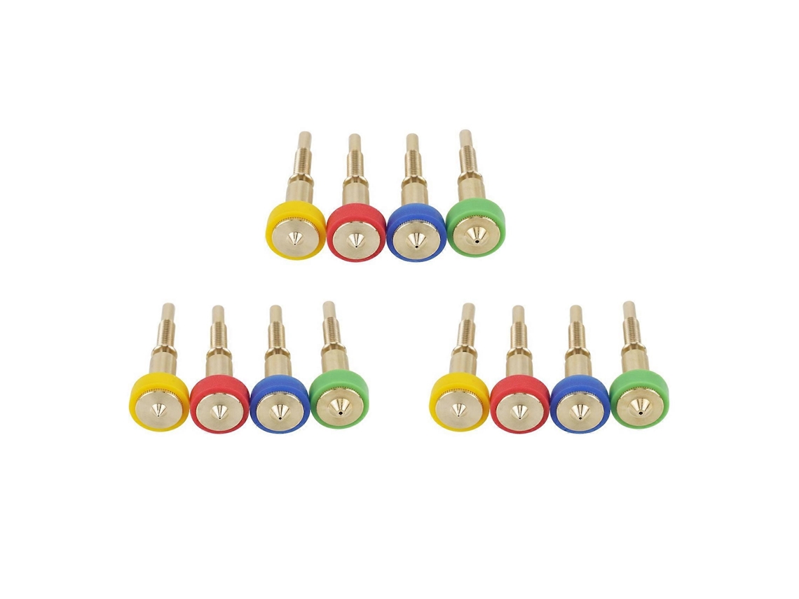 12pcs All-in-one Brass Titanium Nozzle 0.25/0.4/0.6/0.8mm Heatbreak Brass Titanium Nozzle For E3d Revo Hotend Extruder