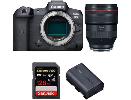 Kit Cámara CANON EOS R5 RF 28-70mm f/2L USM + SanDisk 128 GB + Batería (Full-Frame)